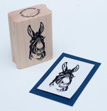 Donkey Portrait Rubber Stamp