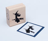 Flying Witch Rubber Stamp, Silhouette