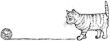 Unmounted Tabby Cat Rubber Stamp, Playing with String umJ5015