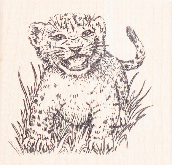Lion Cub Rubber Stamp