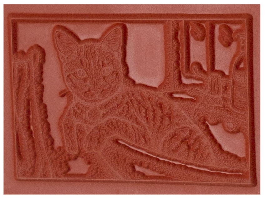 Tabby Cat Rubber Stamp 