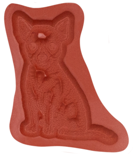 Unmounted Chihuahua Dog Sitting Rubber Stamp umG6707