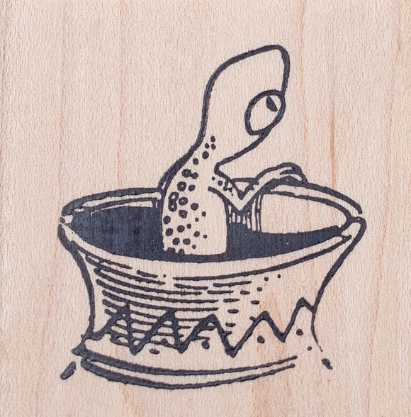 Salamander in Jar Rubber Stamp