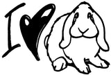 Unmounted Lop Rabbit Rubber Stamp, I love my bunny umE8205