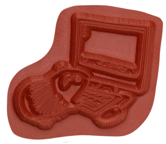 Unmounted Guinea Pig Rubber Stamp, Using a Computer, Surfing the Internet umJ8220