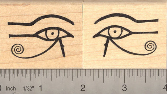 2 pc. Egyptian Eyes of Horus Rubber Stamp Set, AKA Eye of Ra, Wedjat