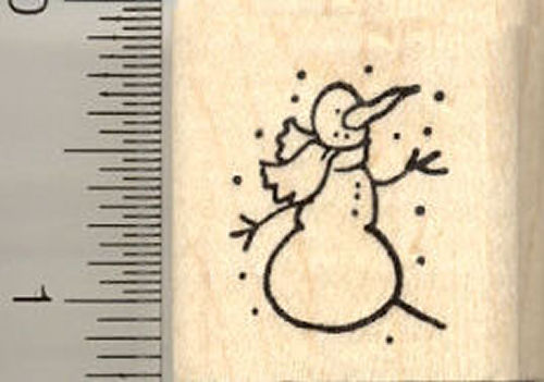 Tiny Snowman Rubber Stamp