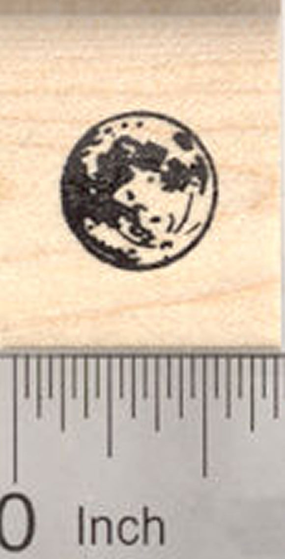 Small Moon Rubber Stamp