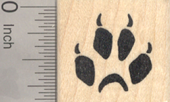 Red Fox Track Rubber Stamp, Footprint, Paw Print