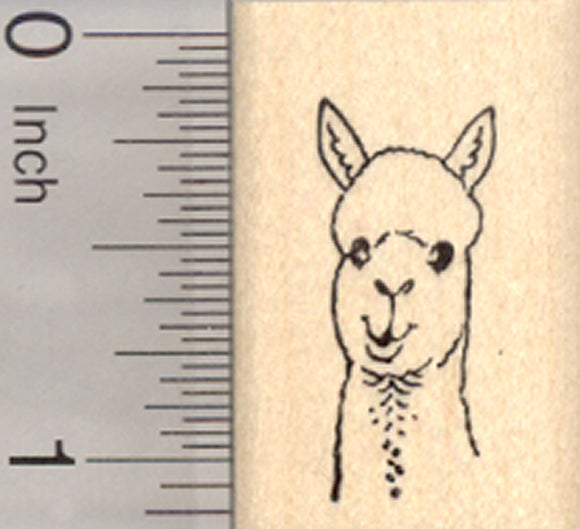 Alpaca Rubber Stamp, Portrait, Small