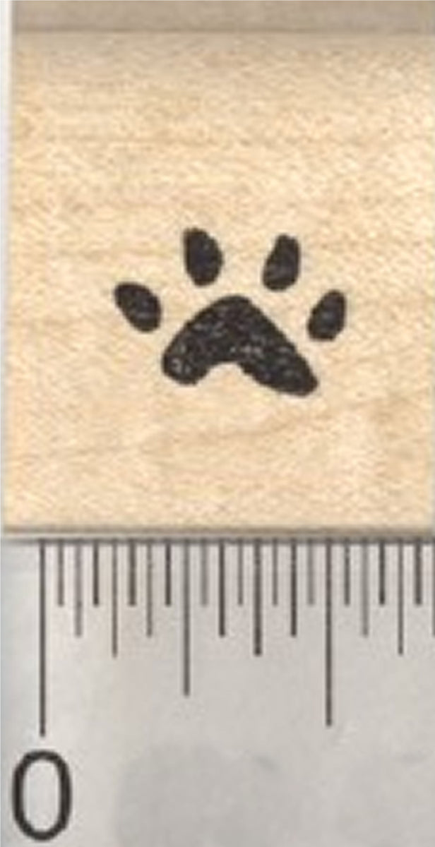 Small Paw Print Rubber Stamp, Cat, Dog, Pet, Half Inch Sized, .5