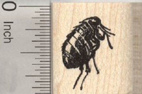 Small Flea Rubber Stamp .8 inch