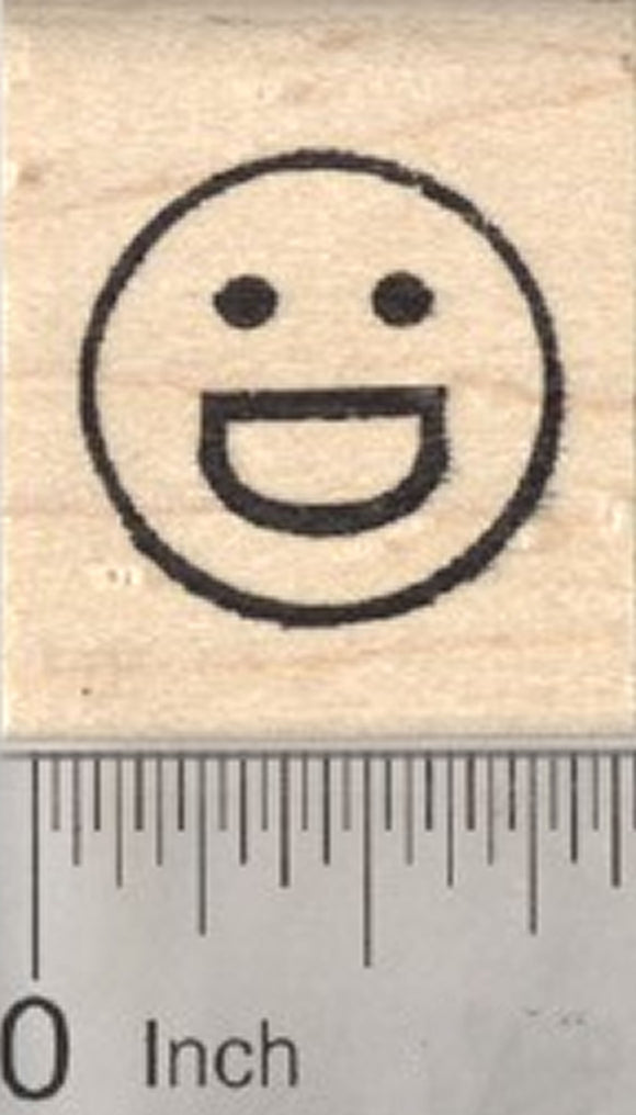 Grinning Face Emoji Rubber Stamp, with Big 