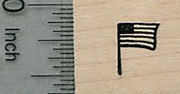 Tiny American Flag Rubber Stamp