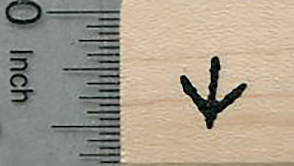 Small Chicken Track Rubber Stamp, 1/3 inch tall