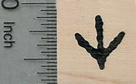 Small Chicken Track Rubber Stamp, 1/2 inch tall