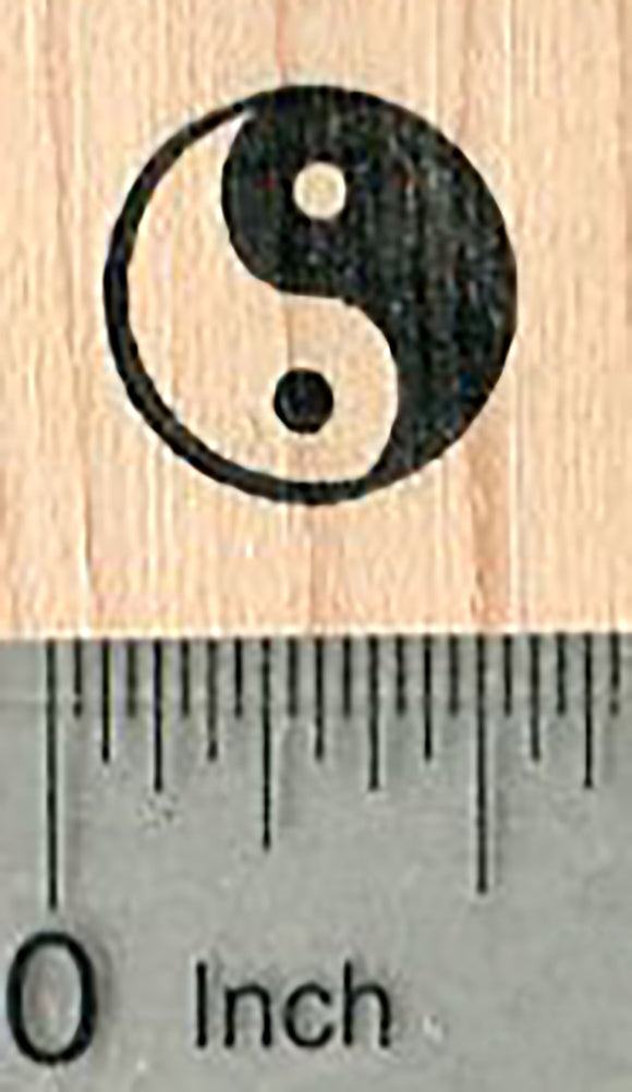 Tiny Yin Yang Rubber Stamp .5 inch Chinese Tao Symbol