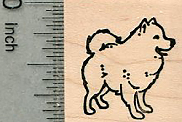 Small Eskimo Dog Rubber Stamp