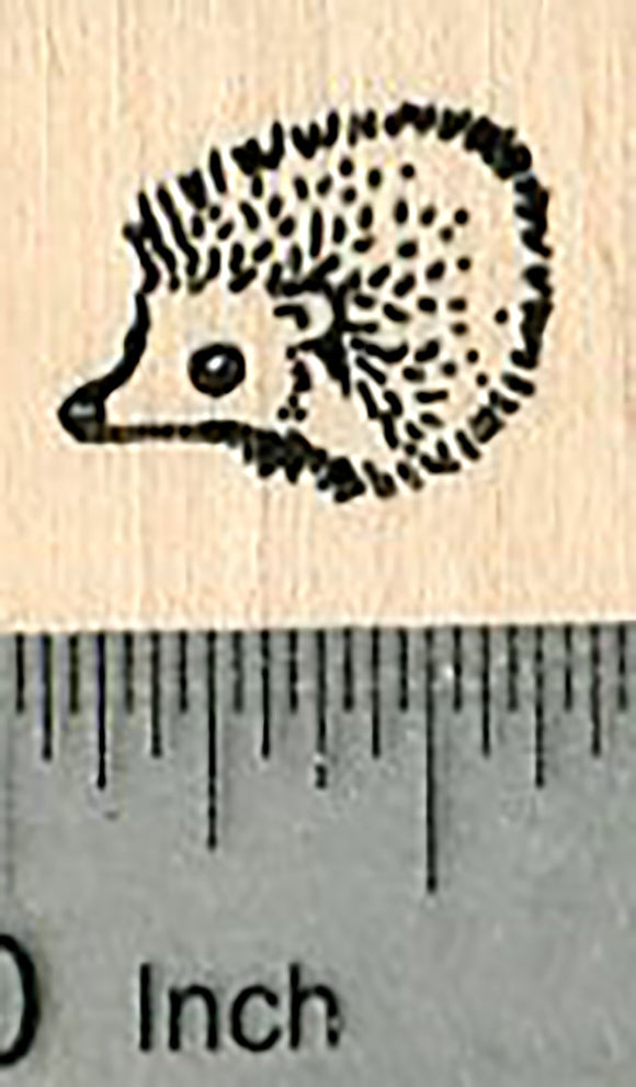 Tiny Hedgehog Rubber Stamp, Facing Left