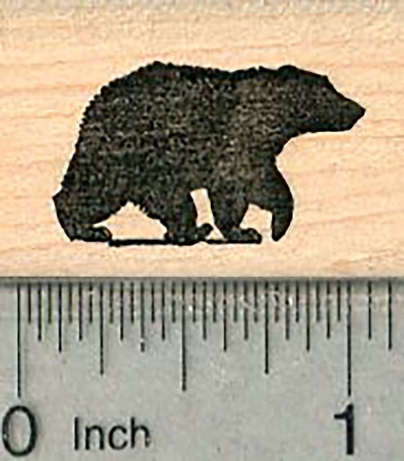 Bear Rubber Stamp, Small Silhouette