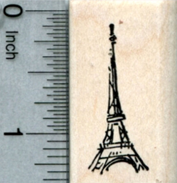 Tiny Eiffel Tower Rubber Stamp, Paris France, World Travel Series