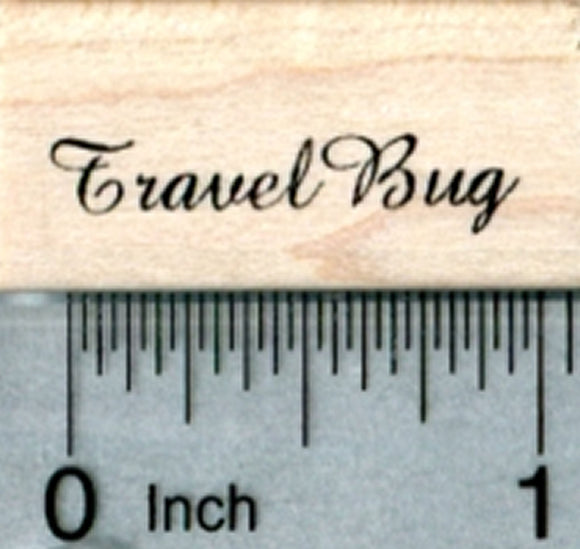 Travel Bug Rubber Stamp, Small Text