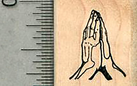 Praying Hands Rubber Stamp, Small 3/4 inch tall, Faith Series