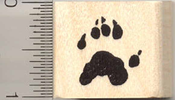 Ferret Paw Print Rubber Stamp, Weasel