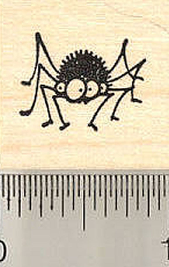 Goofy Eyed Spider Rubber Stamp