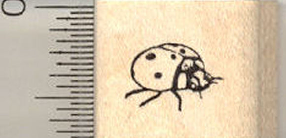 Ladybug Rubber Stamp, ladybird beetle, Side View