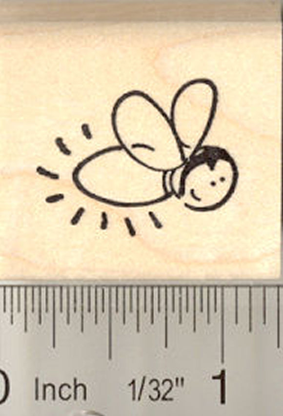 Cute Firefly Rubber Stamp