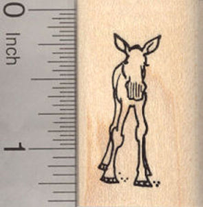 Small Moose Calf Rubber Stamp