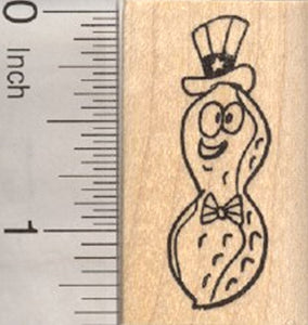 4th of July Peanut Rubber Stamp, Patriotic Nut