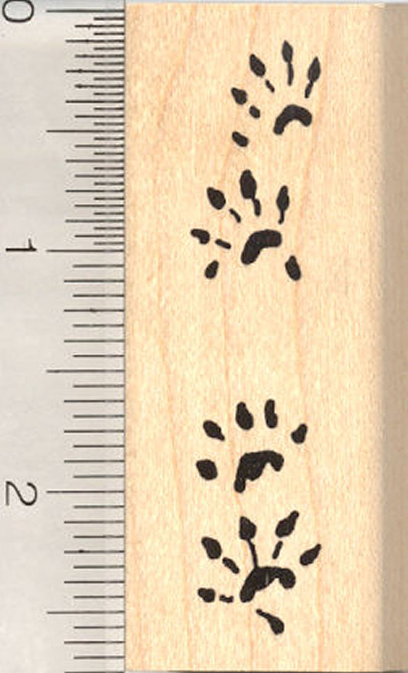 Ferret Paw Prints Rubber Stamp, Weasel Tracks