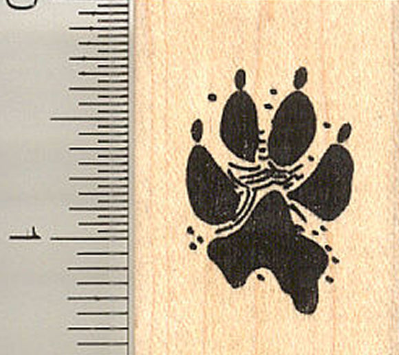 Dog Paw Print Rubber Stamp
