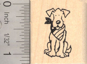 Small Patriotic American Dog (USA) Rubber Stamp