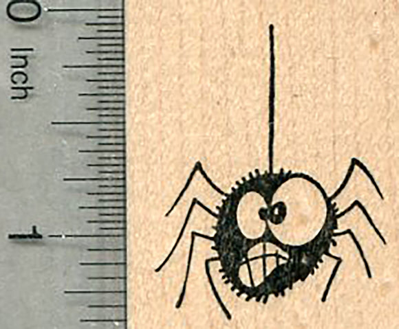 Goofy Halloween Spider Rubber Stamp