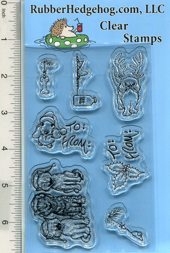 Christmas Pet Clear Stamp Set, Winter Holiday Series