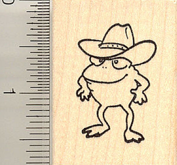 Western Hat Frog Rubber Stamp