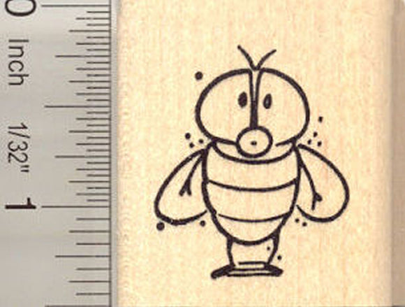 Cute House Fly Rubber Stamp
