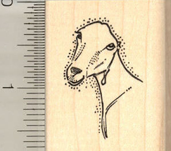 LaMancha Goat Rubber Stamp