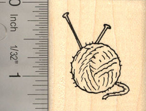 Alpaca Yarn Ball Rubber Stamp