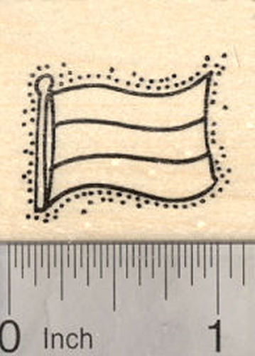 Flag of Hungary Rubber Stamp, Tricolor Flag
