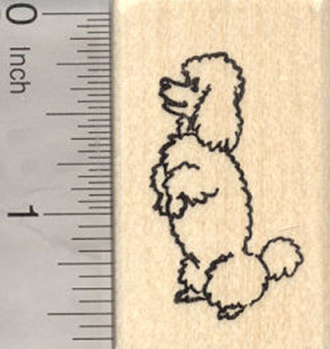 Small Poodle Dog Rubber Stamp, Good dog
