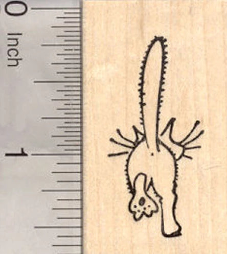 Cat Butt Rubber Stamp, Tail end of a cat