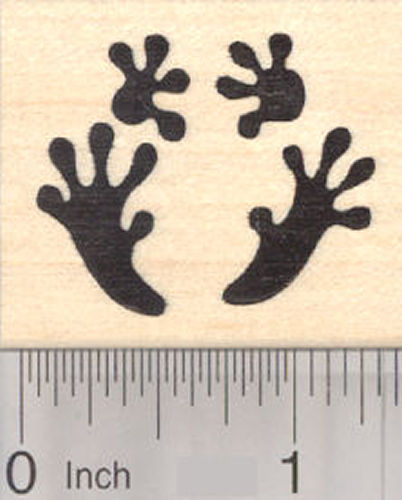 Frog Footprints Rubber Stamp, Toad feet