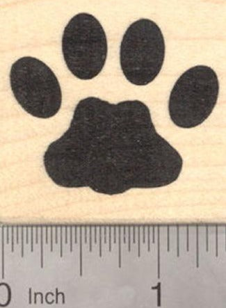 Large Cat Paw Print Rubber Stamp