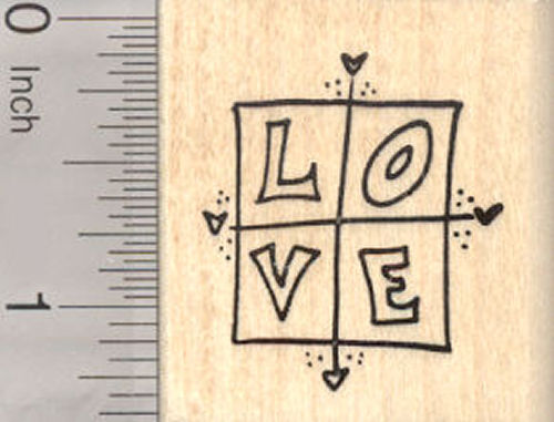 Valentine's Day Love Rubber Stamp