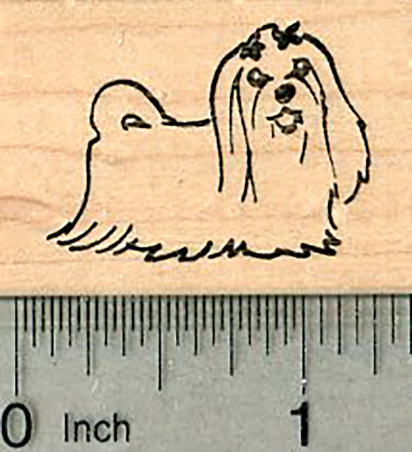 Small Maltese Dog Rubber Stamp