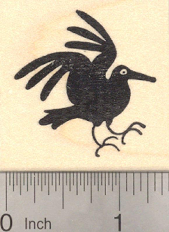 Black Bird Silhouette Rubber Stamp